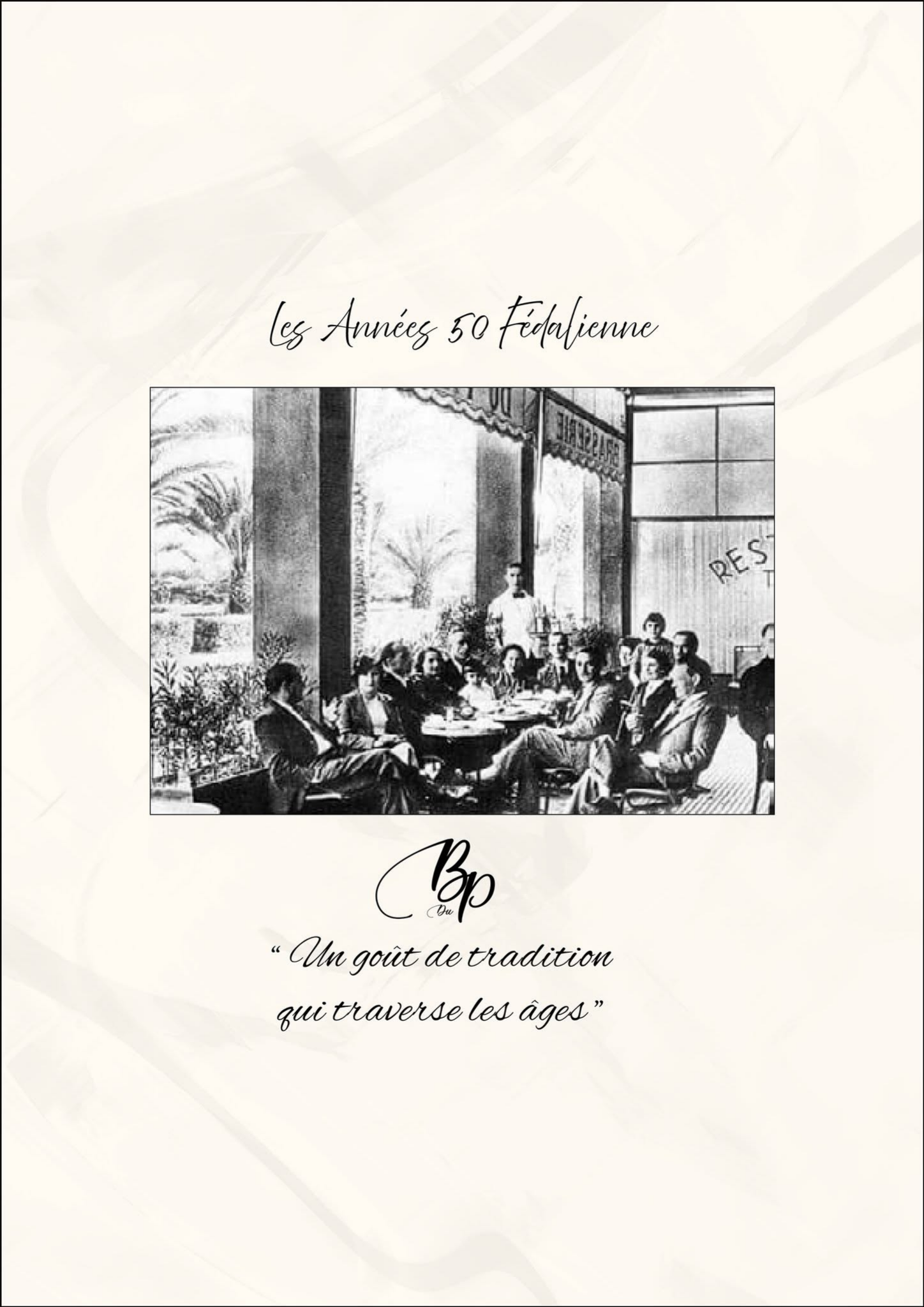 Page 1 du menu Bistrot du Parc